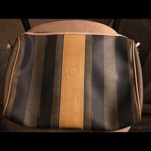 Authentic Vintage Fendi Roma Italy Striped Bag